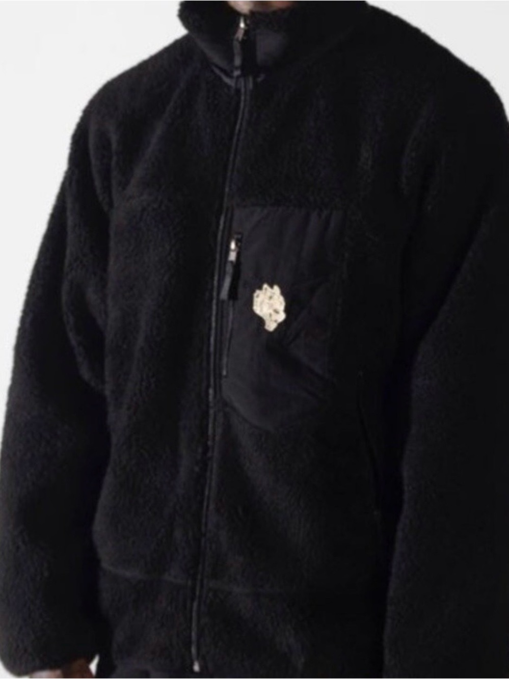 Darc Sport Black/Navy Blue Sherpa Zip-Up Jacket.